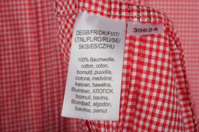 Trachtenmanufaktur München Camicia Uomo Attillata Tgl 37/38 Rot-Weiß Nuovo 3