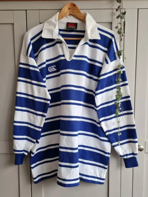 Canterbury of New Zealand • Rare Rugby Stripe Polo • Size L