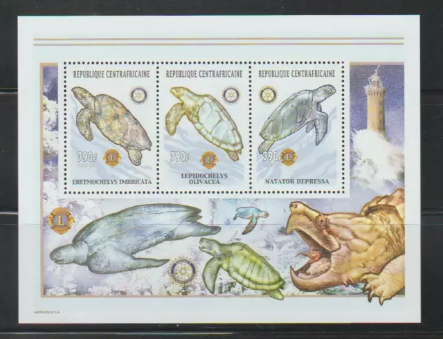 Turtle Stamps  Central Africa 2002 Turtles Ss Mnh - Turt64