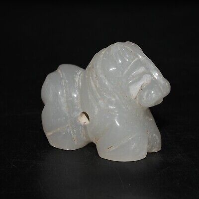 Ancient Greco Bactrian Marble Stone Animal Bead Amulet from Center Asia