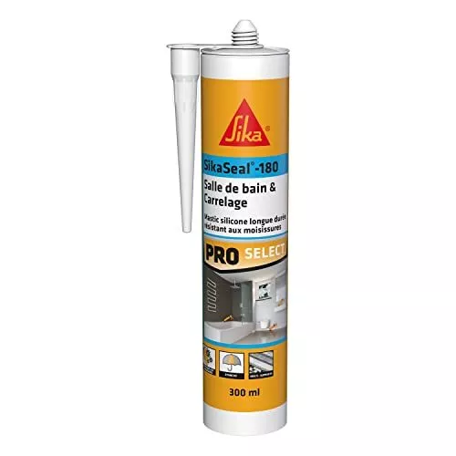 Sika - SikaSeal-181 Cuisine Blanc Mastic silicone sanitaire pour joint anti-m...