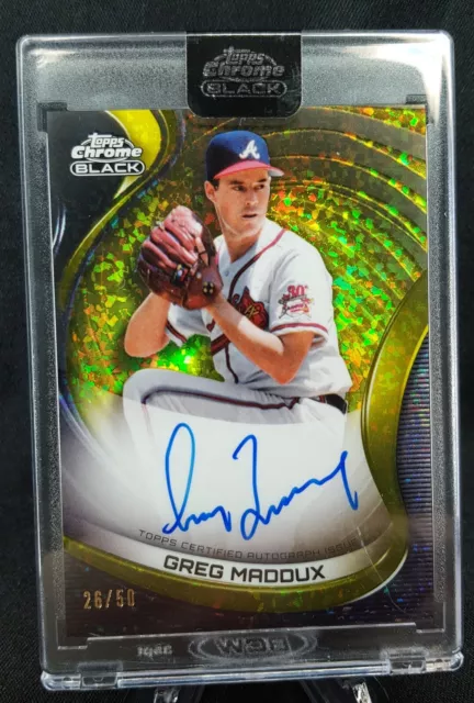 Topps Chrome Black 2022 - Greg Maddux - Auto Gold Mini Diamond - Braves /50