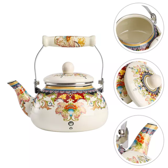 Porcelain Floral Whistling Tea Kettle for Stovetop