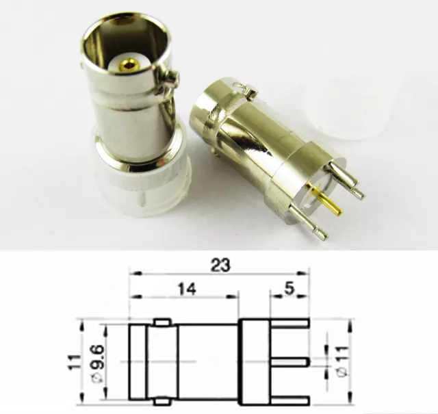 1pc Copper Straight BNC Female Jack Center Solder PCB Mount RF Coaxial Connector