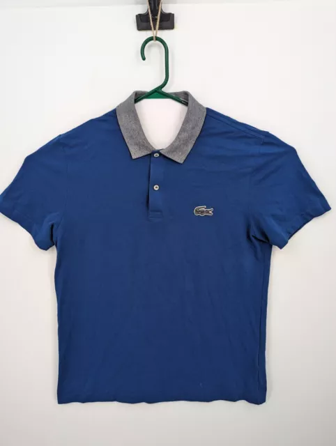 Lacoste BIG Alligator Logo Men's Regular Fit Blue Polo Shirt, Large, Size 5