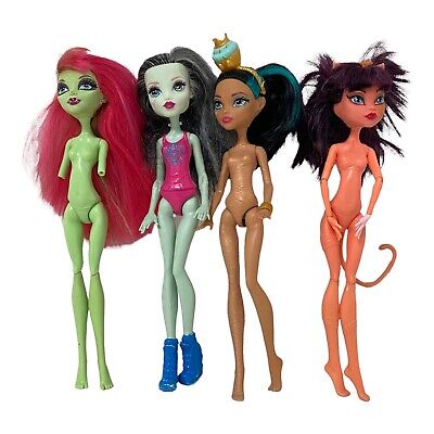 Lotto Di 4 Assortito Bambole Alla Moda Unclothed Monster High Scuola Da Mattel