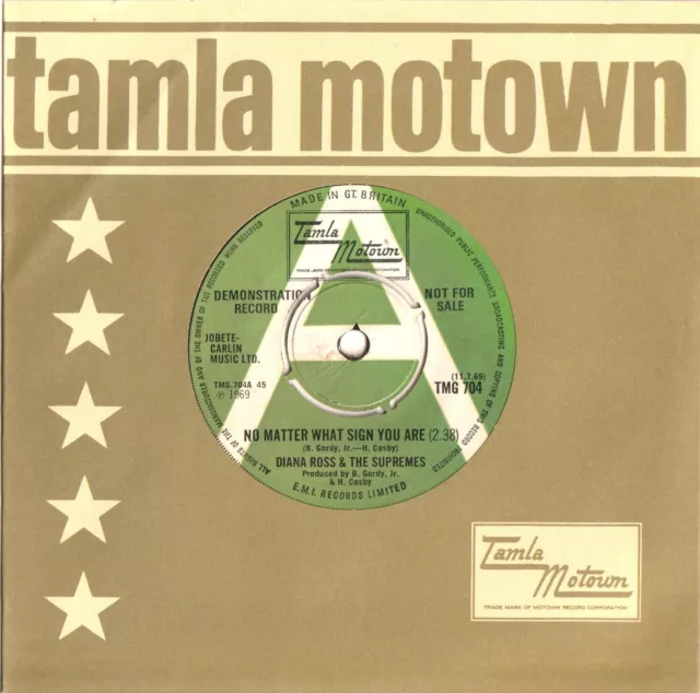 Tamla Motown Tmg 704-*Demo*-The Supremes-No Matter What Sign You Are-*Nice Copy*