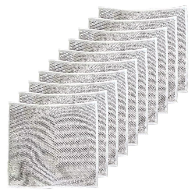 Panno in filo di acciaio riutilizzabile 20*20 cm panno per lavastoviglie nylon multiuso