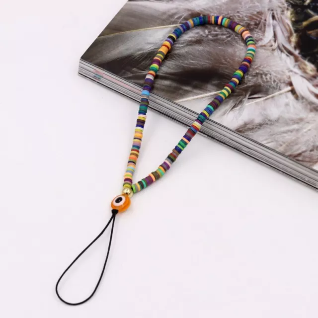 Mobile Phone Chain Beads Strap, Polymer Phone Charm, Evil Eye, Phone Lanyard