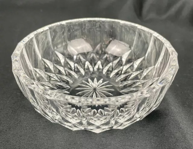 Val St Lambert Signed Clear Crystal Diamond Cut IMPERIAL 4 1/2" Bowl