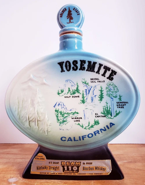 VTG 1967 Jim Beam Yosemite National Park El Capitan, Half Dome Whiskey Decanter