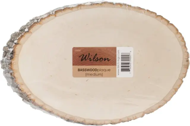 Wilson 6"-9" Basswood Round/Oval, 5/8" Thick Wood Slice for Natural Décor, DIY C