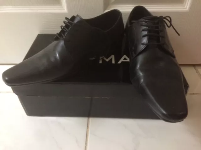 Topman bloom derby shoes. Mens lace up shoes. Black mens shoes. Size 8 / EUR 42