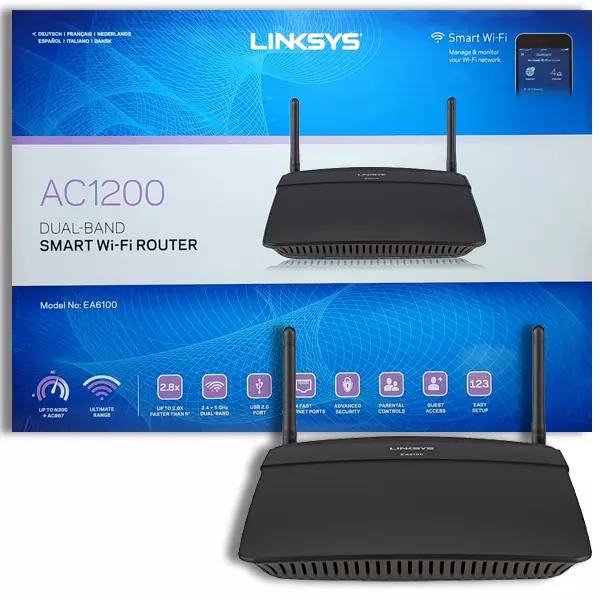 Linksys Router Wireless Dualband Ac1200 Con App Smart Wifi Usb 2.0 Fast Ethernet