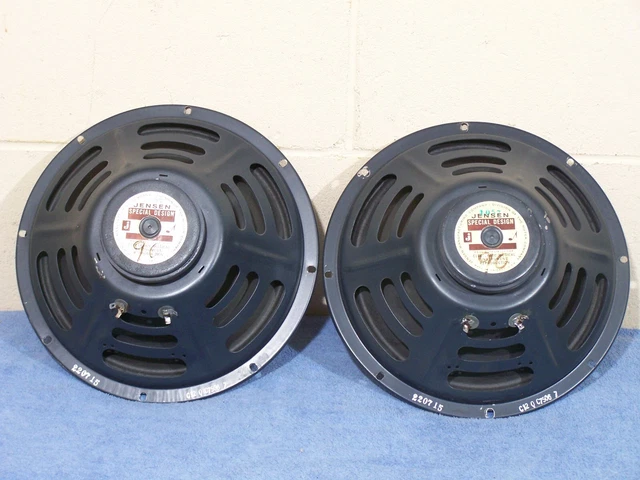 VTG PAIR 1967 JENSEN SPEAKERS C12Q 12 INCH 8 OHM for SILVERTONE 1484 TWIN TWELVE VTG PAIR 1967 JENSEN SPEAKERS C12Q 12 INCH 8 OHM for SILVERTONE 1484 TWIN TWELVE