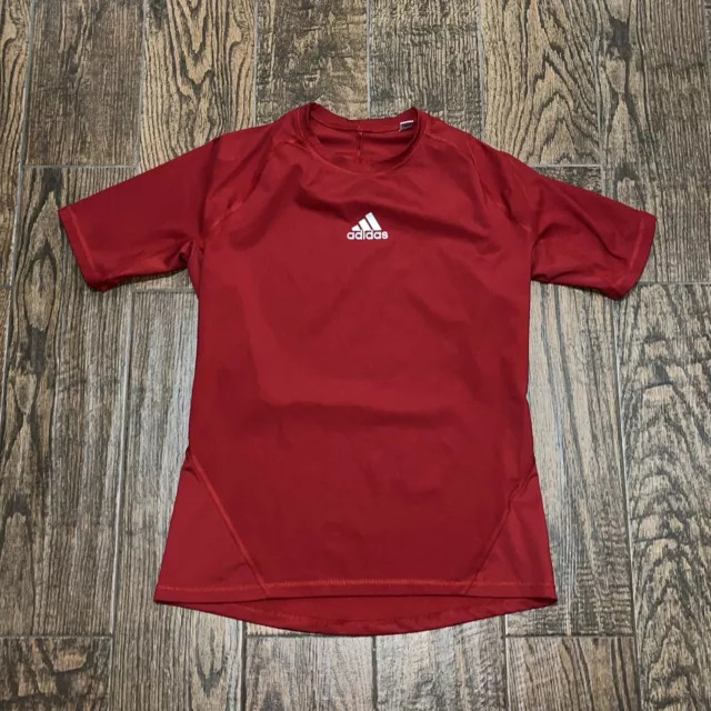 Mens Adidas Techfit Red Short Sleeve Compression Shirt Size. Large