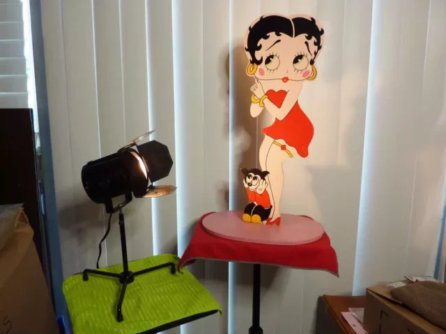 Vintage BETTY BOOP Hand Painted, 2 Sided, 20" Wood Cut-Out w/Base 