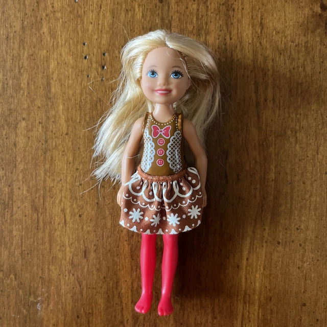 barbie christmas chelsea doll in gingerbread dress Barbie Christmas Chelsea Club Doll in Gingerbread Dress 2015