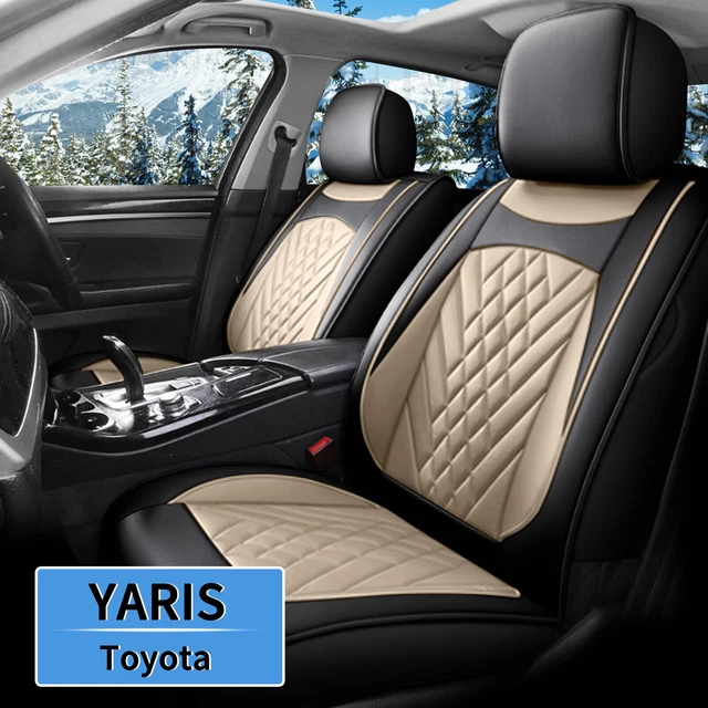 5-Seat Cover Luxury PU Leather Front&Rear Cushion Pad For Toyota Yaris 2013-2018