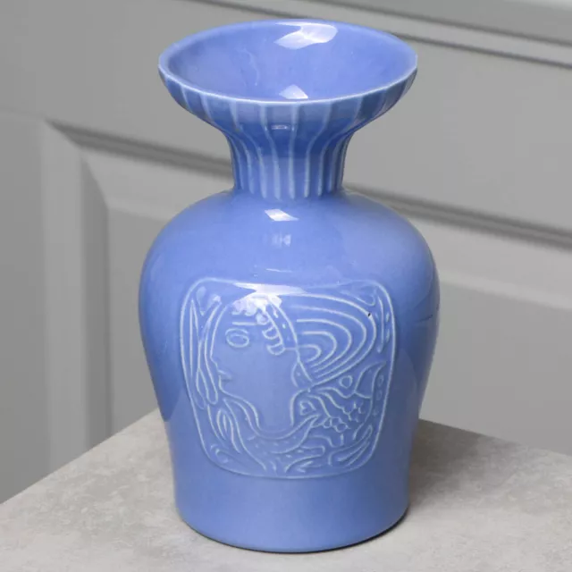 Classic MCM Vintage Blue GEFLE Vase by Mari Simmulson Sweden