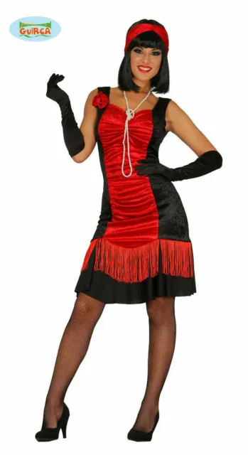Costume Carnevale Charleston Vestito Donna Rosso Anni '20 Taglia M Anni Guirca