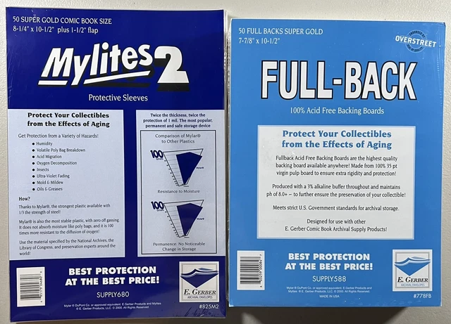 E. Gerber Mylites2 & Full-Back Super Gold (50pcs) Set 825M2/778FB 35pt