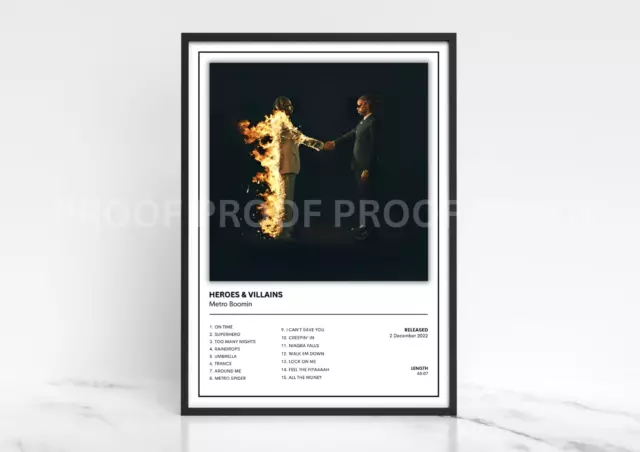 Metro Boomin - Heroes & Villains Album Cover Poster Music Gift A3 A4 A5