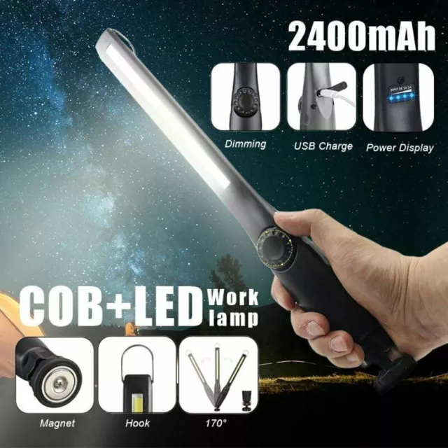 Cordless LED COB Rechargeable Work Light Magnetic Torch Flexible Inspection Lamp 3