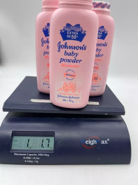 Lot of 3 Johnsons Baby Powder With Talc Blossoms Pink Bottle 5 OZ 100g