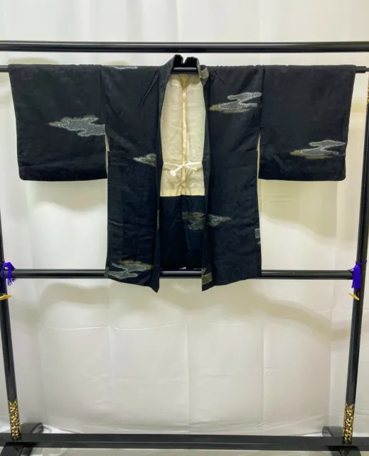 Vintage Japanese Haori Jacket - Antique Haori Black Kimono Jacket