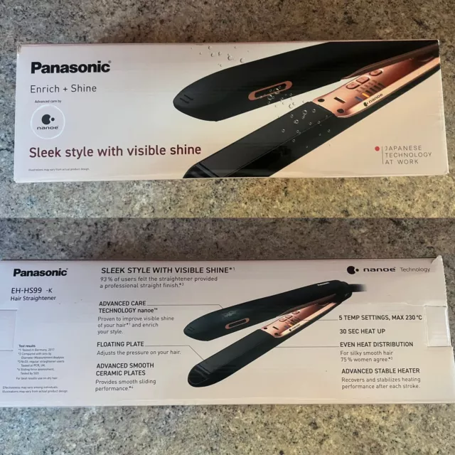 NEW Panasonic EH-HS99 Nanoe Ceramic Rose Gold Hair Straightener RRP £199.99