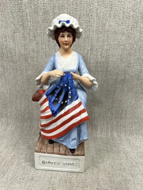 Betsy Ross McCormick Distilling Company Empty Porcelain Whiskey Decanter 11 1/2"