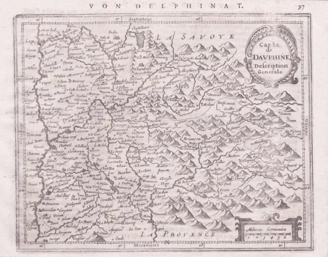 Dauphine Grenoble Chambery Briancon Frankreich map Mercator 1651