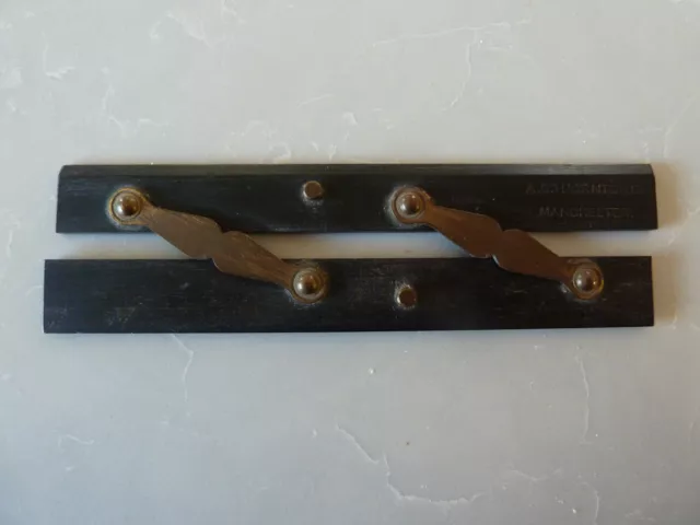 VINTAGE EBONY & BRASS PARALLEL RULER -  155mm in length