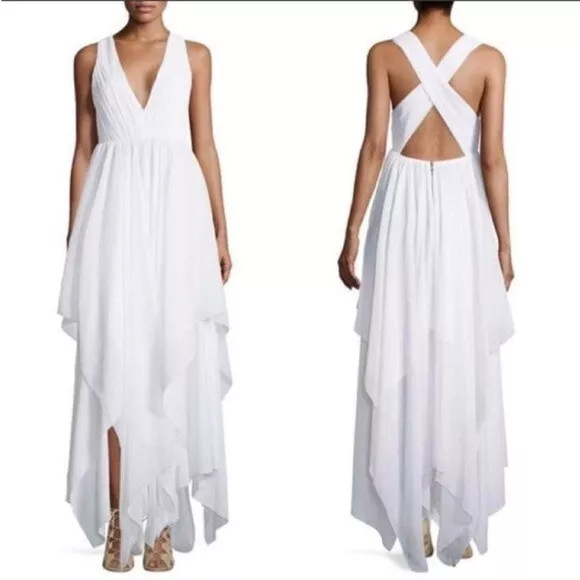 NWT Alice + Olivia Mya Gathered Dress White Dress Size 2 Retail $495