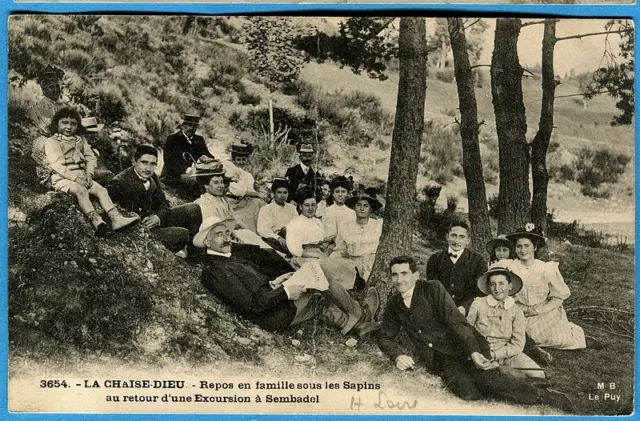 CAP:La Chaise-Dieu - Family Rest Under the Trees on Return from an Excursion