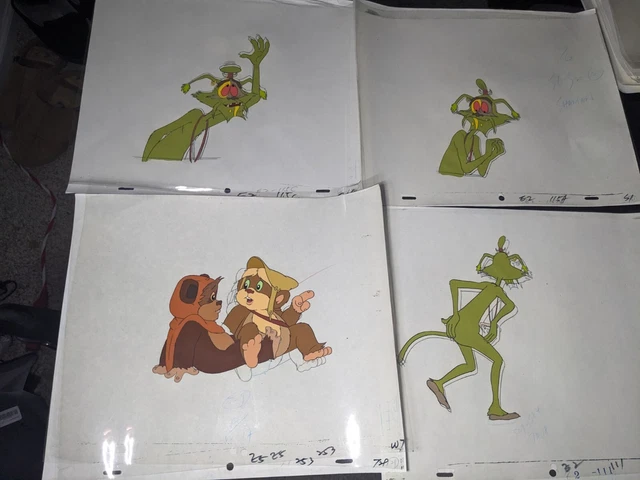 VINTAGE EWOKS animation cels BACKGROUND production art  Star Wars Animated I8