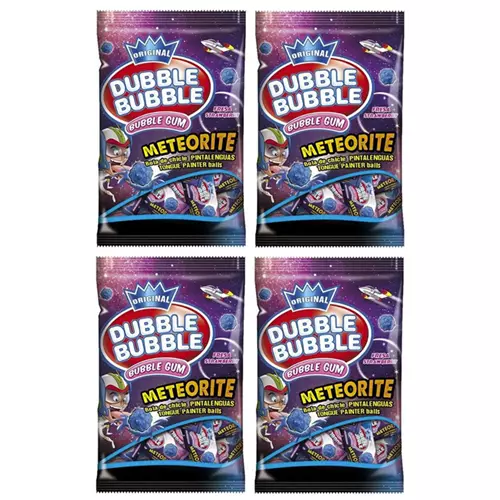 932884 4 X 85G Bag Dubble Bubble Meteorite Fresha Strawberry Bubble Gum Usa