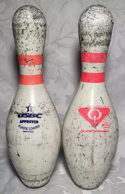 Pair of Vintage USBC Approved Bowling Pins Plastic Coated Made in the USA