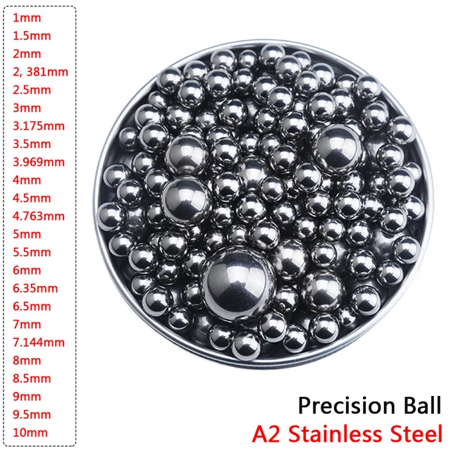 Sfere in acciaio inox Ø 1-10 mm solido 304 A2 palla cuscinetto fionda palla catapulta