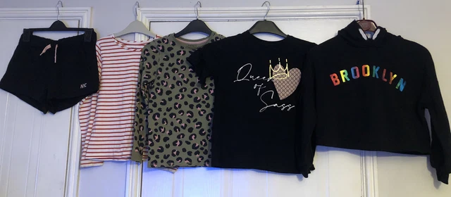 Pacchetto felpa con cappuccio T-Shirt e pantaloncini per ragazza - Età 7-8 River Island John Lewis M&S H&M