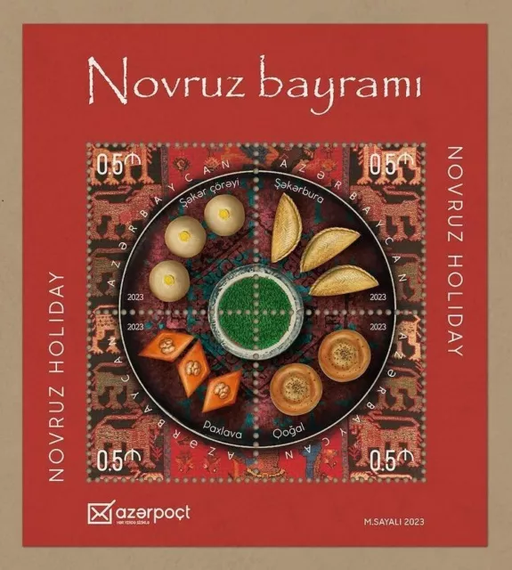 Azerbaijan 2023 * NOVRUZ HOLIDAY * CELEBRATION * Sweets * Souvenir Sheet * MNH