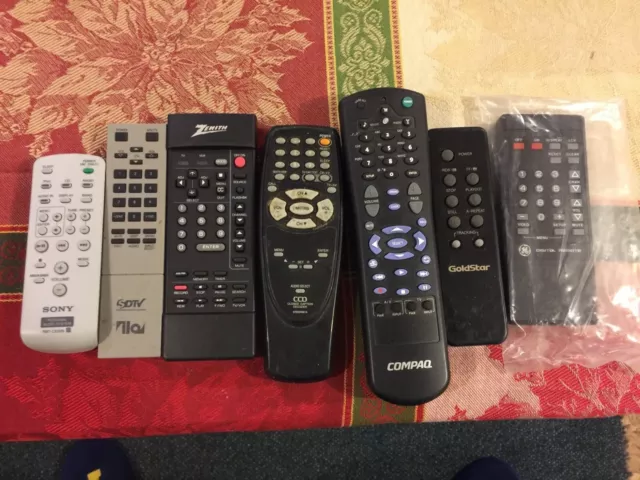 Vintage  Used TV / VCR Remotes ZENETH SONY COMPAQ