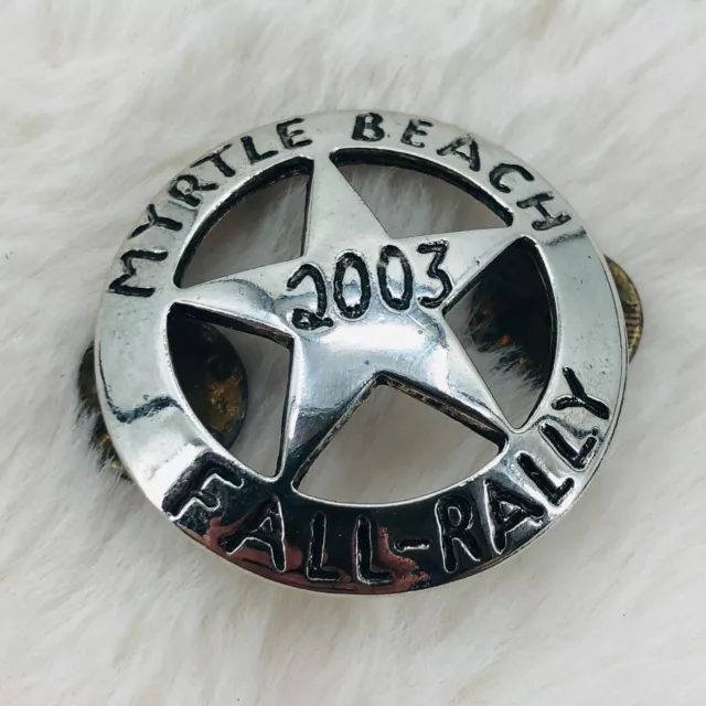 2003 Myrtle Beach Fall Motorcycle Rally Sheriff Star Badge Souvenir Vest Pin