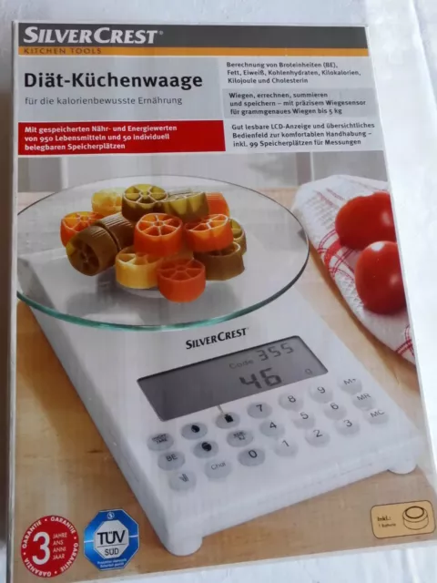 SILVERCREST® NÄHRWERT ANALYSEWAAGE weiß mit 27,50 Speicherfunktion Küchenwaage - PicClick EUR Diät DE 