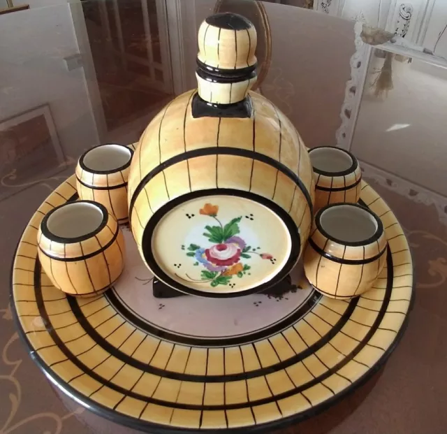 Cerámica Marmaca Set De Licor Vintage Con Botticelli, Bandeja E Vasos