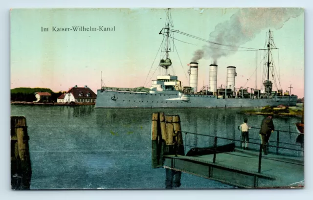 Postcard Im Kaiser-Wilhelm-Kanal (shiny/metallic surface) R80