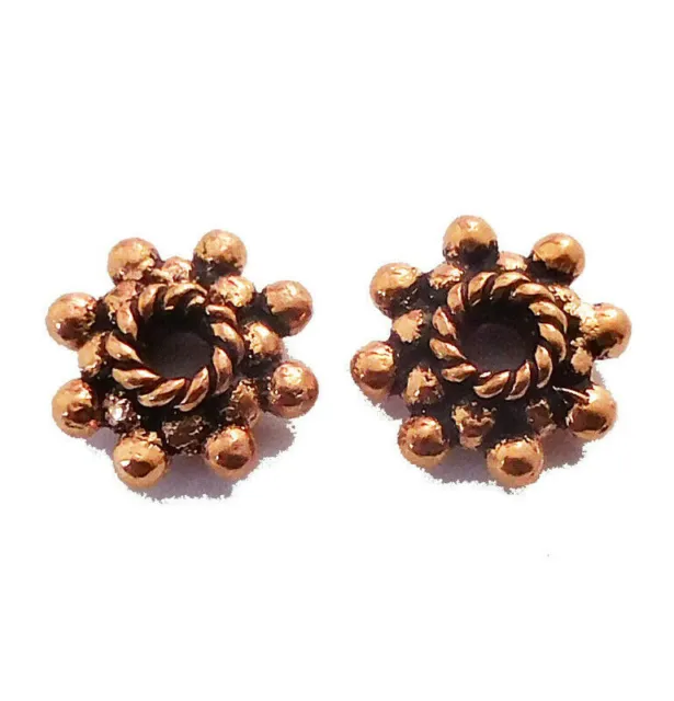 40 PCS 7MM SOLID COPPER SPACER BEAD ANTIQUE COPPER Star Spacer