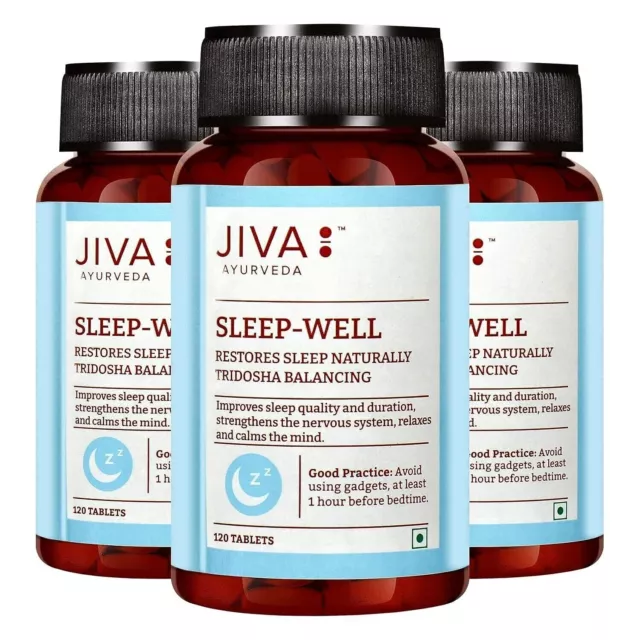 3 x Jiva Ayurveda Sleep Well Tablets (120tab) Free Shipping