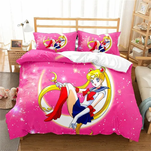 Sailor Moon Single Doble King Super King Cama Edredón Edredón Set Regalo